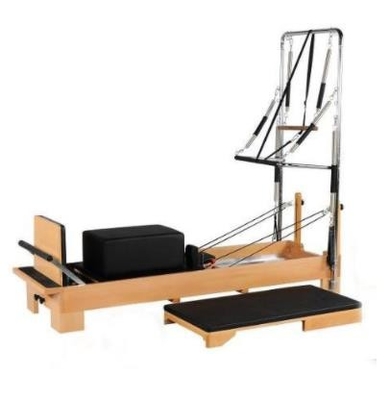 Reformista de Pilates do equipamento do exercício de Pilates do aço da madeira do OEM com meio trapézio