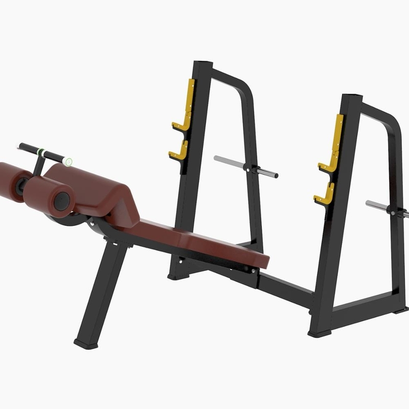 Cama dedicada comercial do halterofilismo do gym da imprensa de banco horizontal e inclinado e dispositivo de formação detalhado do barbell